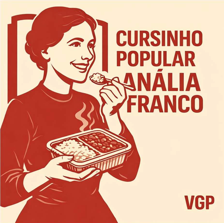 Ilustração da Campanha Vale Marmita com uma jovem se alimentando